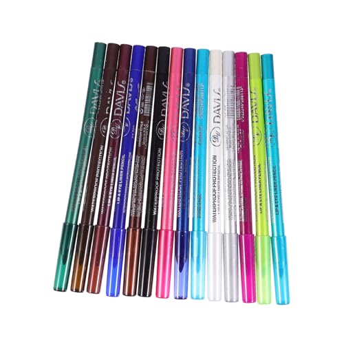 CRILSTYLEO 14 Teiliges Lidschattenstift Set Augenfutterstift Mädchen Eyeliner Zeichenstift Mädchen Eyeliner Stift Kosmetikstift Eyeliner Zeichenwerkzeug Kosmetikzubehör Eyeliner von CRILSTYLEO