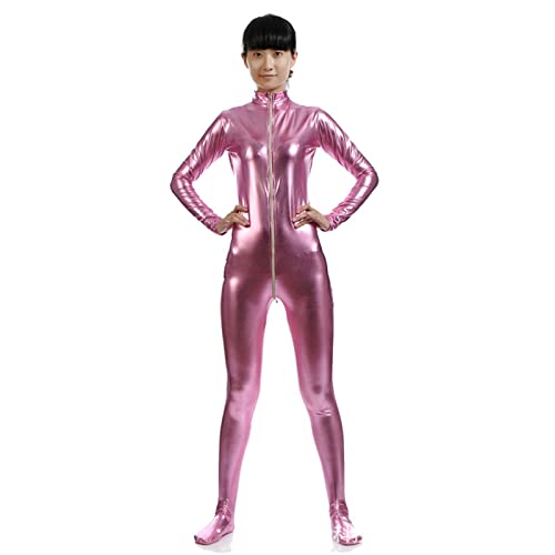 CRITOR Damen Metallic Wetlook Catsuit, glänzende Metallic Leder-Bodysuit Catsuit S-3xl von Frauen von CRITOR