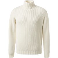 CROSSLEY Herren Rollkragenpullover weiß Wolle unifarben von CROSSLEY