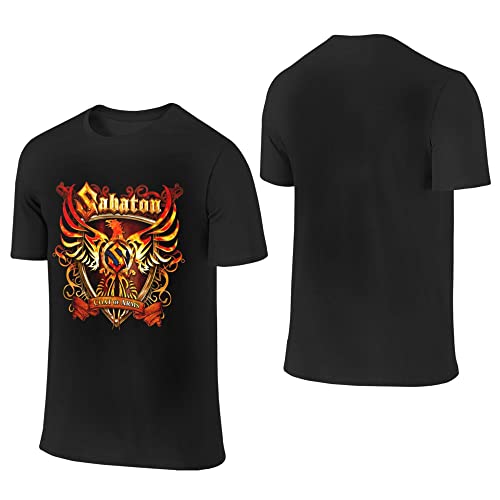 CRYBF Sabaton Herren-T-Shirt, Baumwolle, kurzärmelig, Rundhalsausschnitt, weiches T-Shirt für Fans, Schwarz , XL von CRYBF