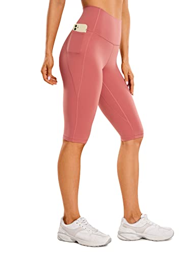 CRZ YOGA Butterluxe Damen Capri 3/4 Leggings High Waist Blickdicht Sport Yogahose Laufhose Sporthose mit Taschen - 33cm Briar Rose 38 von CRZ YOGA