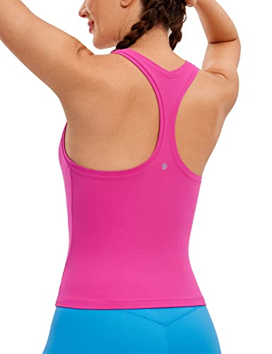 CRZ YOGA Butterluxe Damen Gym Ärmelloses Shirt Sommer Yoga Tank Top Racerback Lang Sport Tops Fitness Blickdichte Oberteile Hibiskus-Purpur 44 von CRZ YOGA