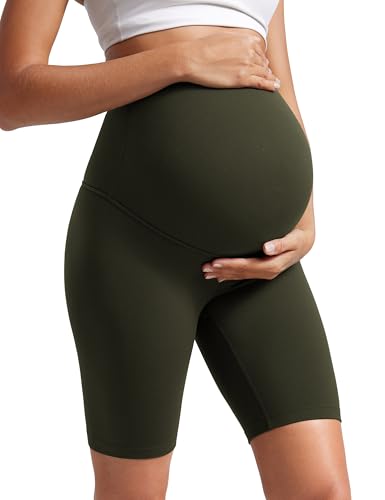CRZ YOGA Damen Butterluxe Kurze Umstandsleggings Schwangerschaft Shorts Umstandsshorts Umstandshose Yoga Leggings - 20cm Olivgrün 40 CRZ YOGA Damen Butterluxe Kurze Umstandsleggings Schwangerschaft Shorts Umstandsshorts Umstandshose Yoga Leggings - 20cm Olivgrün 40 von CRZ YOGA