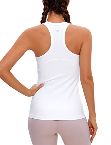 CRZ YOGA Damen Butterluxe Racerback Yoga Tank Top Sport Ärmelloses Oberteile High Neck Running Tanktops Fitness Sporttop Weiss 36 von CRZ YOGA