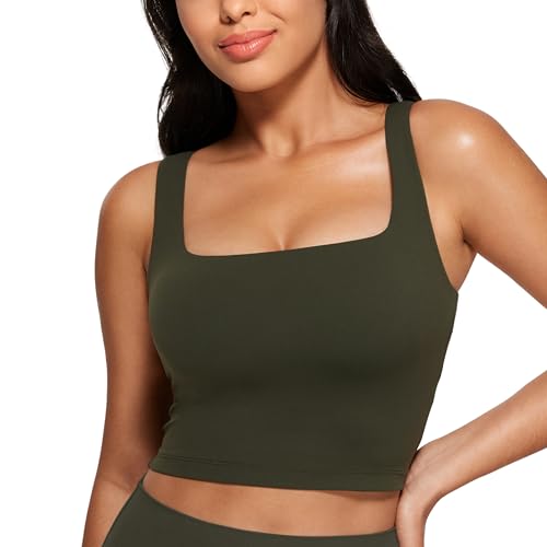 CRZ YOGA Damen Butterluxe Sport BH Gepolstert Ohne Bügel Crop Tops Atmungsaktive Yoga Tank Top Fitness Workout Sports Bra Olivgrün 36 CRZ YOGA Damen Butterluxe Sport BH Gepolstert Ohne Bügel Crop Tops Atmungsaktive Yoga Tank Top Fitness Workout Sports Bra Olivgrün 36 von CRZ YOGA