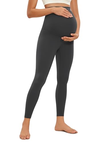 CRZ YOGA Damen Butterluxe Umstandsleggings - 64cm Skinny Umstandshose High Waist Schwangerschaft Yoga Leggins Mysteriöses Grau 38 CRZ YOGA Damen Butterluxe Umstandsleggings - 64cm Skinny Umstandshose High Waist Schwangerschaft Yoga Leggins Mysteriöses Grau 38 von CRZ YOGA