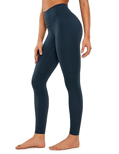 CRZ YOGA Naked Feeling Damen Leggings High Wasit Sportleggins Blickdicht Lange Sport Leggins Yogahose - 71cm Echte Marine 42 von CRZ YOGA