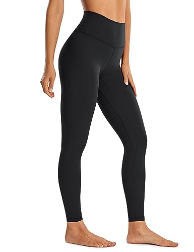 CRZ YOGA Gebürstetes Gefühl Damen Sport Leggings Yogahose High Waist Blickdicht Fitness Leggins Sporthose - 71cm Schwarz 36 von CRZ YOGA