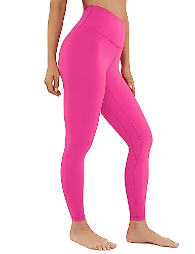 CRZ YOGA Gebürstetes Gefühl Damen Sport Leggings Yogahose High Waist Blickdicht Fitness Leggins Sporthose - 64cm Hibiskus-Purpur 34 von CRZ YOGA