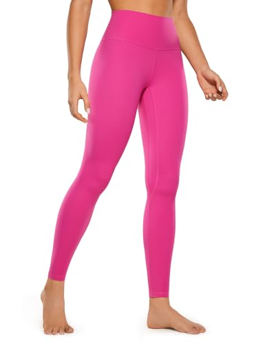 CRZ YOGA Gebürstetes Gefühl Damen Sport Leggings Yogahose High Waist Blickdicht Fitness Leggins Sporthose - 71cm Hibiskus-Purpur 38 von CRZ YOGA