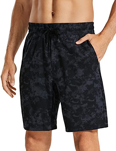 CRZ YOGA Herren Sports Shorts Schnelltrocknend Fitness Kurz Hose Laufshorts mit Taschen - 18/23cm Der Rauchtintennebel L von CRZ YOGA