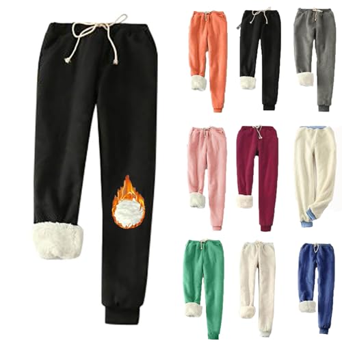 CSHE Damen Jogginghose Warme Fleece Freizeithose - Sweatpants Winter Verdickte Sporthosen Silvester Geburtstag Faschings Karneval 2023 2024 Winter Outfit Deko Meine Bestellungen Anzeigen von CSHE