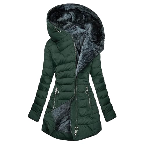 CSHE Damen Wintermantel Mantel Steppmantel Winter Jacke Lang Stepp Warm Teddyfell Elegant Silvester Geburtstag Halloween Weihnachten 2023 2024 Outfit Deko Meine Bestellungen Anzeigen von CSHE