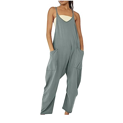 CSHE Klassisch Jumpsuit Damen Einfarbig Latzhose mit Taschen Atmungsaktiv Damen Playsuit Eleganter Kurz Latzhose Leicht Hosenanzüge Für Frauen (Mehrere Farben Verfügbar) von CSHE