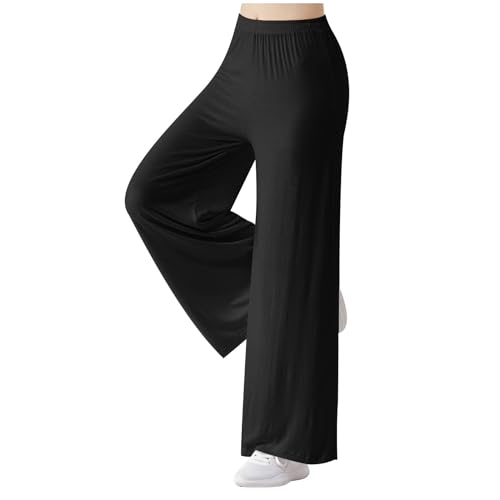 CSHE yogahose Damen Damen Hosen Hose Damen Sporthose damenLeichte Sporthose Damen Lange Elegant Schlaghose Damen Weitem Bein Sommerhose Einfarbig Freizeithose von CSHE