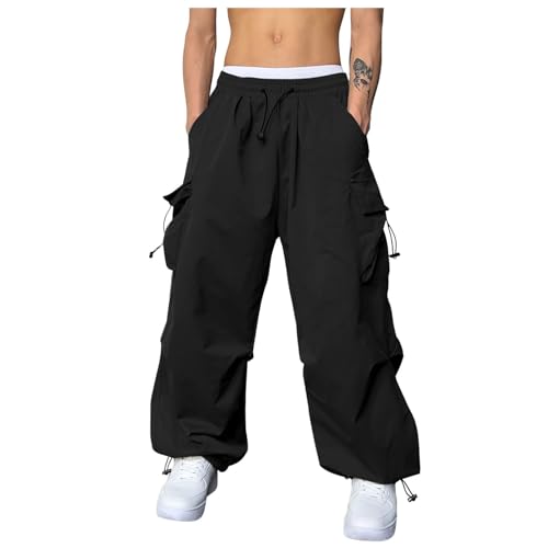 Herren Haremhose Hohe Taille Hip Hop Freizeithose Baggy Einfarbig Cargohosen mit Kordel-Gürtel Aestethic Sweatpants mit Seitentaschen Hippies StilBadehosen Herren von CSHE