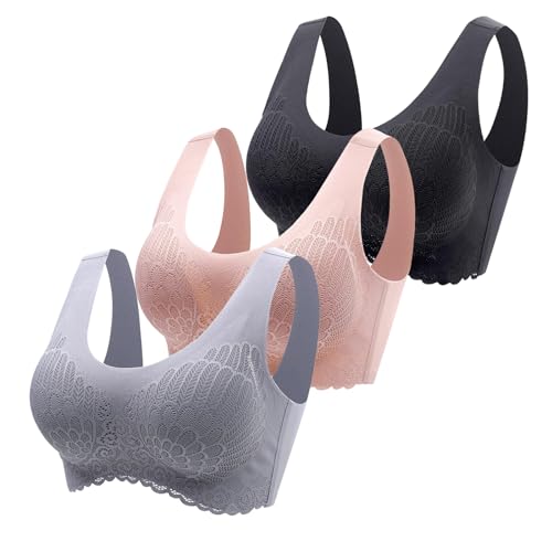 3er Pack BHS Damen Ohne Bügel Push Up BH Set Frauen Sexy Bustier Crop Top Sport BHS Trainings BH mit verstellbarem für Alltag Yoga Fitness Sport Outdoor von CSKJ