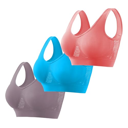 3er Pack BHS Damen Ohne Bügel Push Up BH Set Frauen Sexy Bustier Crop Top Sport BHS Trainings BH mit verstellbarem für Alltag Yoga Fitness Sport Outdoor von CSKJ