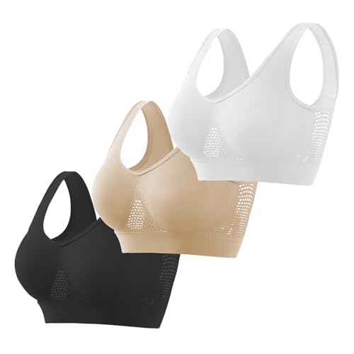 CSKJ BH Damen Sport BH Frauen Bra für Ohne Bügel Bustier Bra Mit Polstern Atmungsaktiv Bügelloser BH Push Up Bequem Bustiers BH Gepolstert von CSKJ