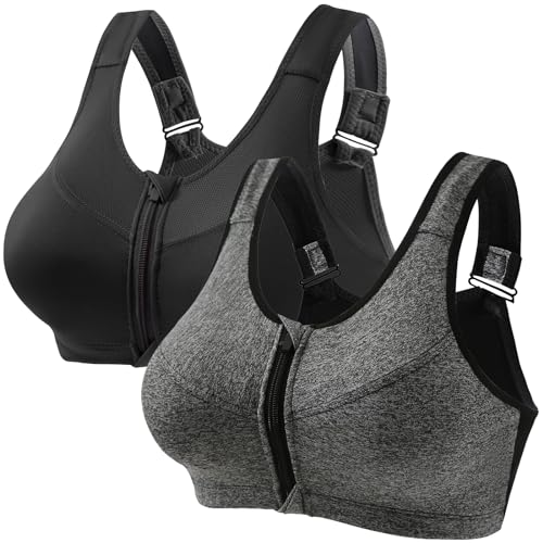 CSKJ BH Damen ohne bügel starker Halt Sport BH Push up sportunterwäsche für Damen Sport BH starker Halt Sport-BHS für Damen Bustier Damen gepolstert BH Vorderverschluss Sport BH Push up von CSKJ