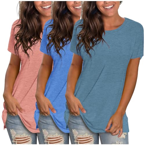 CSKJ sport tshirt damen damen tshirt set longshirt damen große größen t-shirt damen lang longshirt damen lässig für leggings t shirt damen baumwoll tshirt damen tshirt damen lang von CSKJ