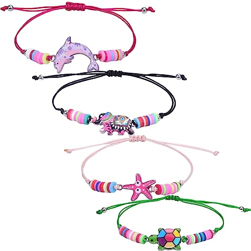 CUHZA Armbänder für Mädchen Armband, 4Stk Freundschaftsarmband, Kinder Armbänder Mädchen, Einstellbare Geflochten Armband Freundschaft Armbänder Mitgebsel Kindergeburtstag Geschenke für Mädchen von CUHZA