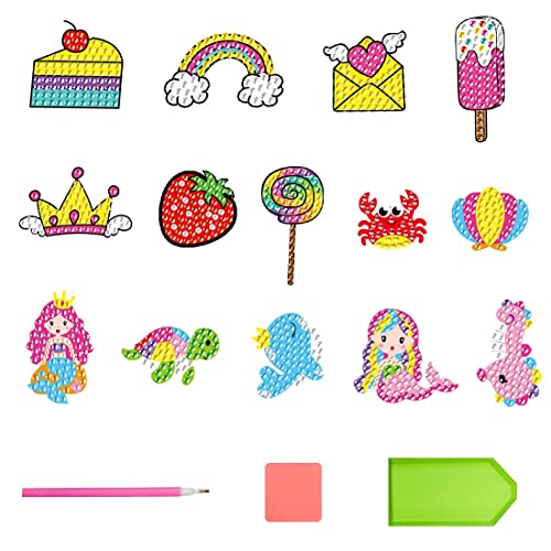 CUHZA Bausätze für Diamantmalerei, 14 Stück 5D DIY Diamant Painting Ostern Kinder, Diamant Aufkleber Kinder, Geschenke zum Kindergeburtstag von CUHZA