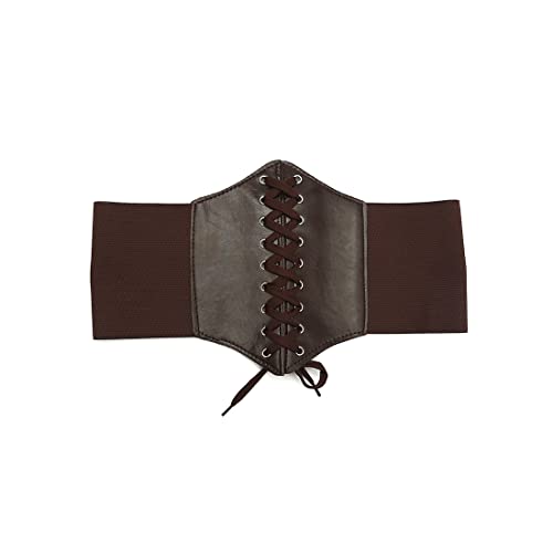 Retro Damen Waist Korsett Gürtel Breit Korsett Schnürgürtel Elastische Spitze Taillengürtel Damen Breit Gürtel Korsett Damen Taille Korsett Leder Gürtel Belt Gelten Damen Korsetts Partys kleider,Braun von CUHZA