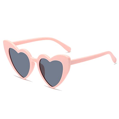 CUHZA Retro Herz Sonnenbrille,Damen-Herz Sonnenbrille mit UV400 Schutz,Vintage Herzform Hippie Partybrille Katzenaugen-Sonnenbrille für Frauen von CUHZA