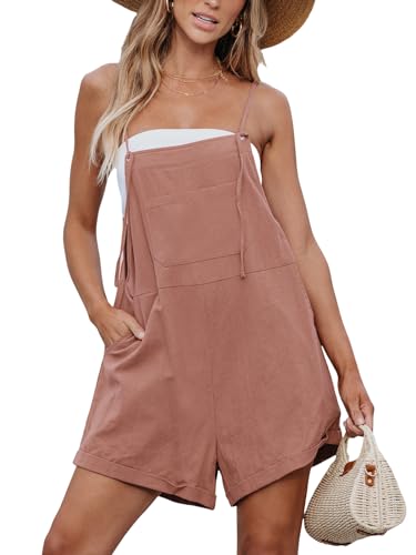 CUPSHE Damen Jumpsuit Ärmellos Strampler Quadratischer Ausschnitt Weite Beine Overall Sommer Strand Playsuit mit Taschen Rosa XL CUPSHE Damen Jumpsuit Ärmellos Strampler Quadratischer Ausschnitt Weite Beine Overall Sommer Strand Playsuit mit Taschen Rosa XL von CUPSHE