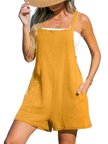 CUPSHE Damen Jumpsuit Baumwolle Ärmellos Strampler Weites Bein Taschen Vorne Kurz Overall Sommer Strand Lose Hosenanzug Navy M CUPSHE Damen Jumpsuit Baumwolle Ärmellos Strampler Weites Bein Taschen Vorne Kurz Overall Sommer Strand Lose Hosenanzug Navy M von CUPSHE