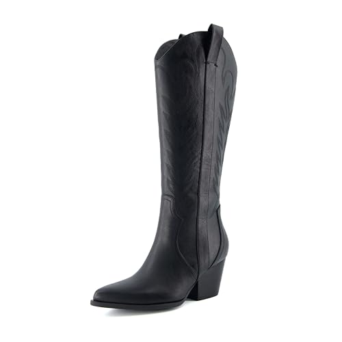 CUSHIONAIRE Caress Damen Westernstiefel mit Memory-Schaum, breite Breiten erhältlich, Schwarz, 37 EU von CUSHIONAIRE