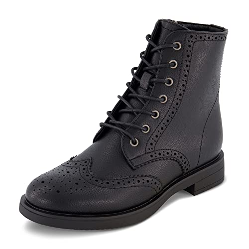 CUSHIONAIRE Damen Boyfriend Flügelspitze Stiefel + Memory-Schaum, breite Breiten erhältlich, Schwarz, 39 EU von CUSHIONAIRE