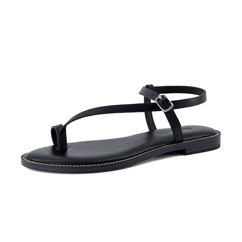 CUSHIONAIRE Life Flache Riemchensandalen für Damen 2025 mit Zehenschlaufe, Memory-Schaum und verstellbarem Knöchelriemen, Schwarz, 39.5 EU CUSHIONAIRE Life Flache Riemchensandalen für Damen 2025 mit Zehenschlaufe, Memory-Schaum und verstellbarem Knöchelriemen, Schwarz, 39.5 EU von CUSHIONAIRE