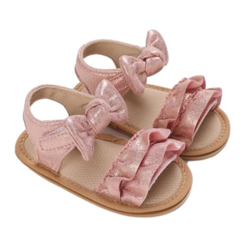 CUTeFiorino 37 Kinder Baby Kleinkind Kleinkind Mädchen PU Weiche Offene spitze Sommer Sandalen Prinzessin Flache Schuhe Für Sommer Thermostiefel Jagdstiefel (Pink, 19 Infant) von CUTeFiorino