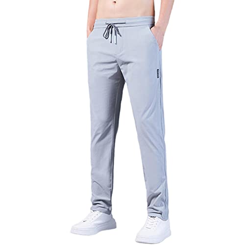 CUTeFiorino Anime Pyjama Herren Schnell trocknende Stretchhose für Herren, eiskalt, atmungsaktiv, Jogger, Kordelzug, Jogginghose mit Taschen (Grey, XL) von CUTeFiorino