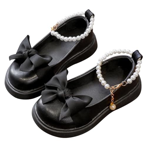 CUTeFiorino Antirutsch Schuhe Baby Mode Frühling Sommer Zehe einfarbig Schleife Kinder Freizeitschuhe Lauflernschuhe Baby (Black, 27 Little Child) von CUTeFiorino