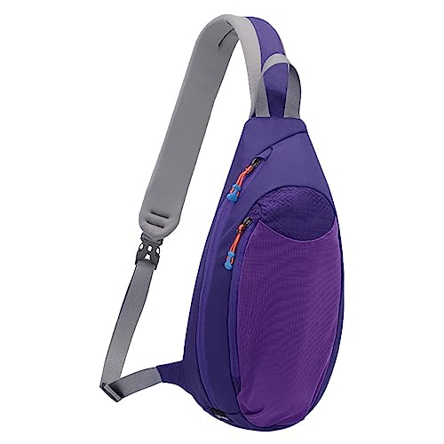 CUTeFiorino Baby Taschen Set Männer Frauen Outdoor Umhängetasche Reißverschluss Einzelne Schulter Umhängetasche Freizeit Sport Tasche Brust Tasche Bergsteigen Reise Kleiner (Purple, One Size) von CUTeFiorino