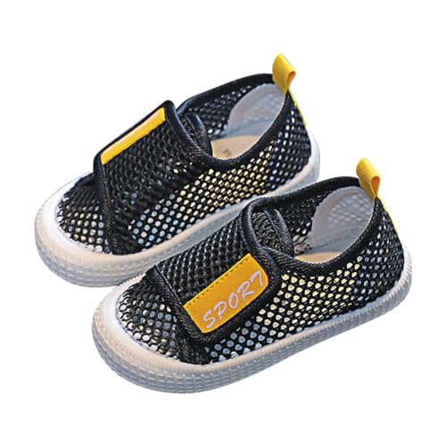 CUTeFiorino Babyschuhe Sandalen Junge Schuhe für Kinder, Mädchen, Kleinkinderschuhe, atmungsaktive Socken, weiche Sohle, rutschfest, verschleißfest, Kleinkind-Bodenschuhe, Schuhgröße (Black, 24) von CUTeFiorino