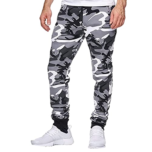 CUTeFiorino Camohose Herren Lange Jogginghose Tarnhose Klassisch Mode Stil Cargohose Warm Comfort Leicht Atmungsaktiv Freizeithose mit Taschen Drawstring Gummibund Regular Fit M-3XL von CUTeFiorino