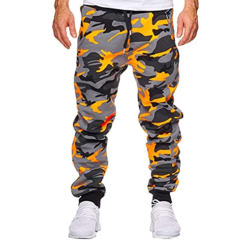 CUTeFiorino Camohose Herren Lange Jogginghose Tarnhose Klassisch Mode Stil Cargohose Warm Comfort Leicht Atmungsaktiv Freizeithose mit Taschen Drawstring Gummibund Regular Fit M-3XL von CUTeFiorino