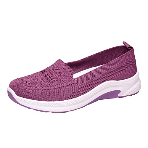 CUTeFiorino Camouflage Schuhe Damen Wanderschuhe für Damen Arch Support Slip On Atmungsaktiv Bequem Wasserfeste Schuhe Damen Winter (Purple, 37) von CUTeFiorino