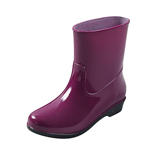 CUTeFiorino Damen Schuhe 37 Damenschuhe Kurze Regenstiefel für Damen knöchelwasserdichte Regenstiefel Slip-on-Gartenstiefel-Gummischuhe Damenschuhe 43 H (Purple, 37) von CUTeFiorino