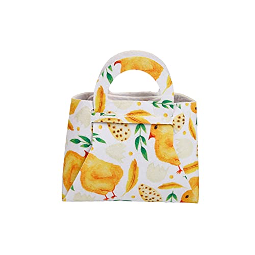 CUTeFiorino Damen Wintermantel Gefütterte Taschen Ostern-Kaninchen-Handtaschen-Handgemachte Süßigkeits-Taschen-nicht gewebte Karotten-Druck-Geschenk-Tasche Taschen Ständer (D, One Size) von CUTeFiorino