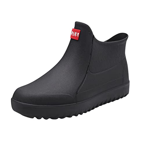 CUTeFiorino Damenschuhe Keilabsatz 37 Kleinkind-Regenstiefel für Mädchen -Regenschuhe Leichte und wasserdichte Baby-Regenstiefel mit einfachem Anziehen Hohe Schuhe Damen Schwarz Mit Absatz (Black, 44) von CUTeFiorino