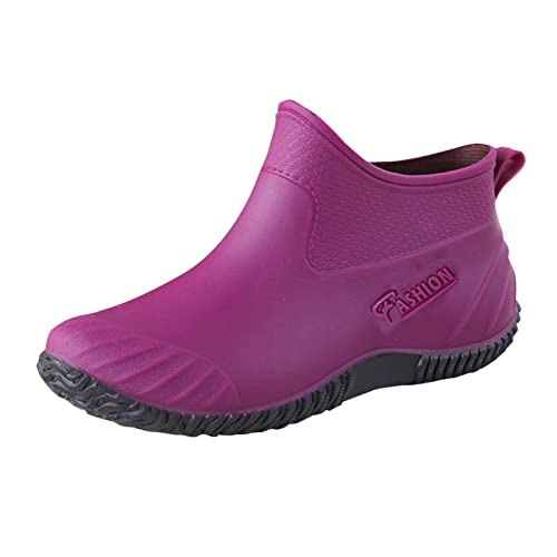 CUTeFiorino Damenschuhe Schwarz Boots Mode Regen Schuhe Outdoor Wasserdichte Damen Garten Stiefel Schuhe Frauen Stile Damen Schuhe Sommer Sandalen (Purple, 37) von CUTeFiorino