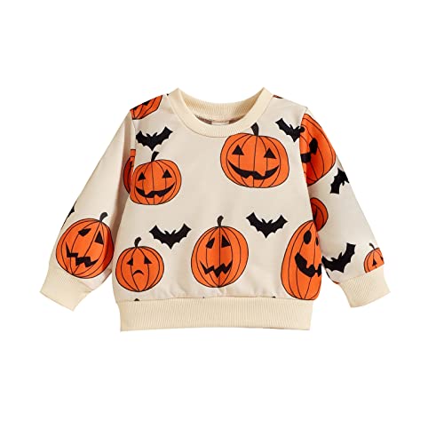 Dicker Pullover Jungen Kleinkind Jungen Halloween Langarm Kürbis Drucke Pullover T Shirt Sweatshirt Tops Mädchen Set 98 von CUTeFiorino