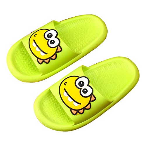 CUTeFiorino Flache Hausschuhe Kleinkind Mädchen Dinosaurier-Kinder-Hausschuhe, niedliche Cartoon-Strand-Hausschuhe für Kinder, rutschfeste - und Mädchen-Sommerschuhe (Green, 28.5 Little Child) von CUTeFiorino