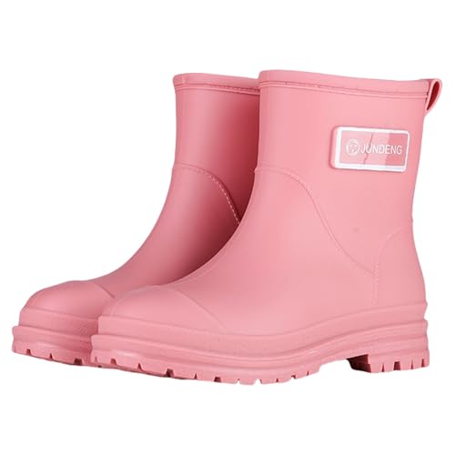 CUTeFiorino Gummistiefel Damen-Regenstiefel, bequem, elastisch, für Erwachsene, Stiefeletten, modisch, mittelhoher Absatz, rutschfest, klobige Plateausohle, Kurze Gartenstiefel Damenschuhe (Pink, 37) CUTeFiorino Gummistiefel Damen-Regenstiefel, bequem, elastisch, für Erwachsene, Stiefeletten, modisch, mittelhoher Absatz, rutschfest, klobige Plateausohle, Kurze Gartenstiefel Damenschuhe (Pink, 37) von CUTeFiorino