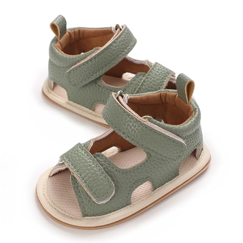 CUTeFiorino Hausschuhe 31 Baby Mädchen Sandalen Kleinkind Sommer Strand Schuhe Outdoor Casual Slipper Kleinkind Erste Gehen Prinzessin Sandalen Gummistiefel Kinder (Green, 22 Infant) von CUTeFiorino